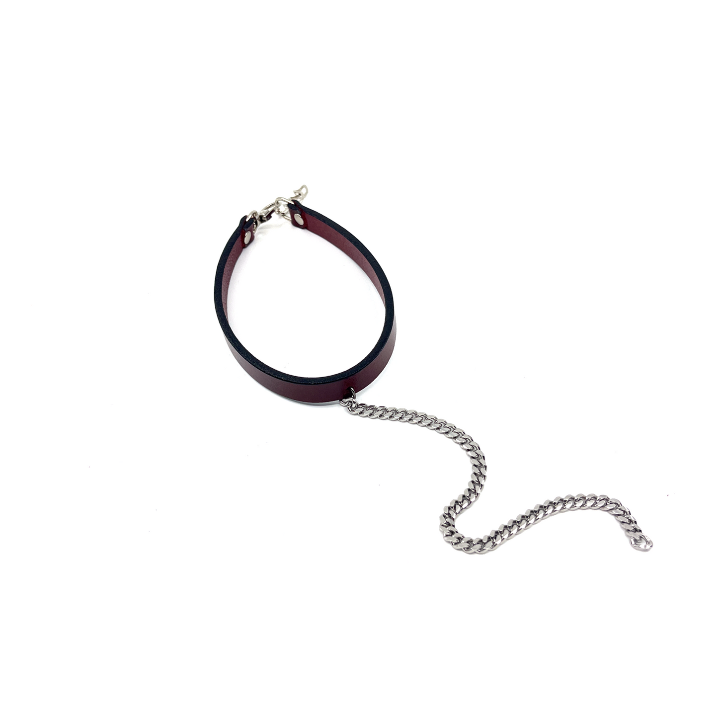 Drop Chain Leather Choker