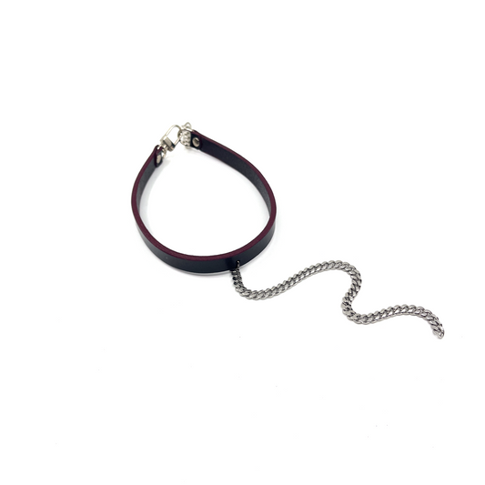 Drop Chain Leather Choker